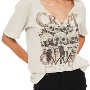 Crypt Choker Tee Cream Multi Short Sleeve Cotton